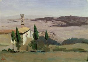 Volterra, Church and Bell Tower, 1834